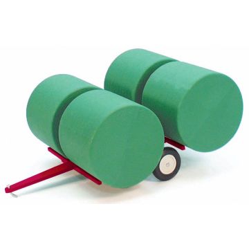 UB -  - Bale mover, red, four green bales - 1/16