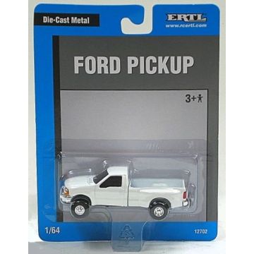UB -  - Ford Pickup, white, std cab, blue, grey, silver card - 1/64