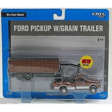 UB - Truck - Ford pickup with grain trailer, brown, card is blue, grey, silver - 1/64