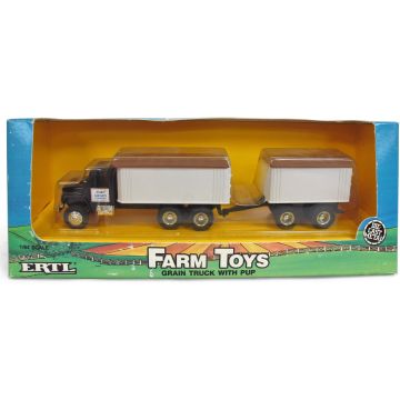 UB - Truck - Grain Truck with Pup, Black cab - 1/64