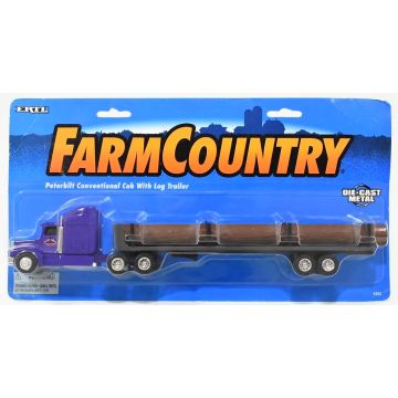 UB - Semi - Log Trailer, Peterbilt, Flint Hills, Blue Card Farm Country - 1/64