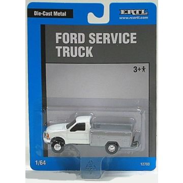UB - Truck - Service truck, white cab, grey box, blue, grey, silver card - 1/64