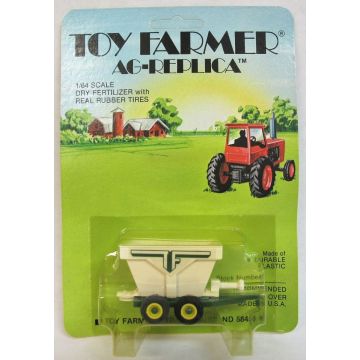 UB -  - Spreader, fertilizer dry, green, yellow rims, Toy Farmer card - 1/64