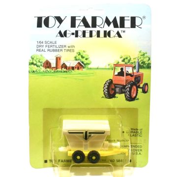 UB -  - Spreader, fertilizer dry, white, yellow frame, green rims, Toy Farmer card - 1/64
