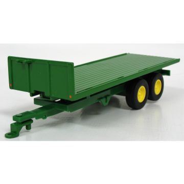UB -  - Trailer, twin axle flatbed, green with yellow wheels - 1/32