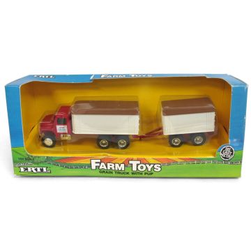 UB - Truck - Grain Truck with Pup, red cab, Ertl Grain Company - 1/64