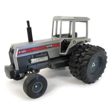 White - 2-180 - 2WD Cab dark gray rims, red stripe - 1/16