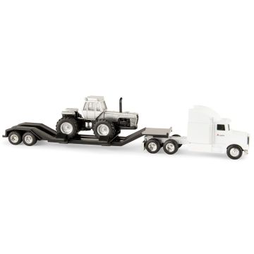 White - Semi - 4-175 4WD Tractor on Agco Lowboy Semi - 1/64