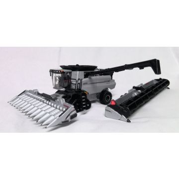 CIH - 8250 - Combine, Folding Corn Head, Tracks, 2020 Winter Farm Show, Silver - 1/64